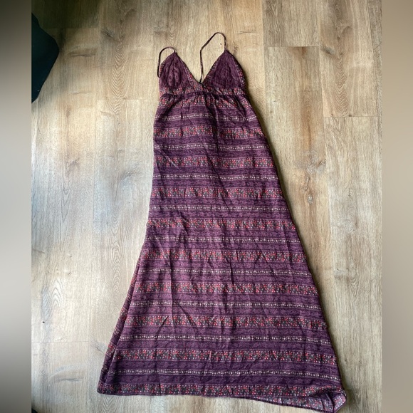 Free People Lace Plum Maxi Dress XS NWT | $284 Boho Cottagecore Vibes - Picture 4 of 6